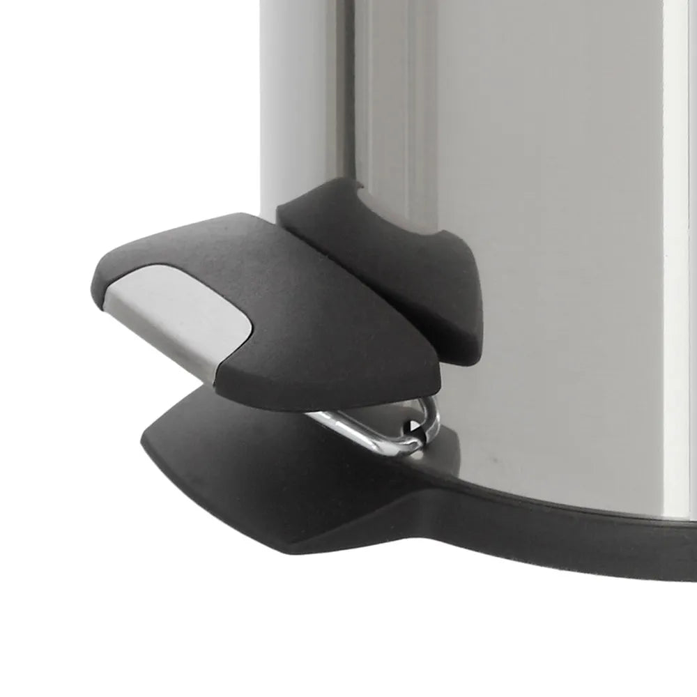 Pattumiera bagno in acciaio cromato con pedale e coperchio slim 3 lt