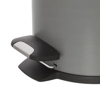 Pattumiera bagno in acciaio grigio con pedale e coperchio slim 3 lt