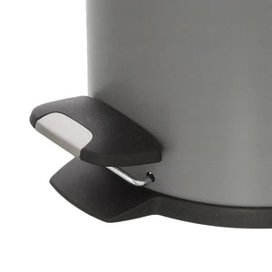 Pattumiera bagno in acciaio grigio con pedale e coperchio slim 3 lt