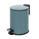 Pattumiera bagno in acciaio turchese cobalto con pedale e coperchio slim 3 lt