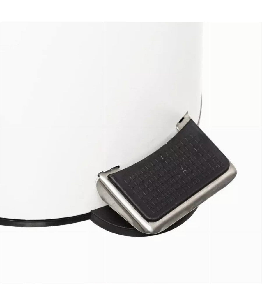 Pattumiera Cestino Portarifiuti 3 Litri In Metallo Bianco Con Coperchio In Bambà¹         