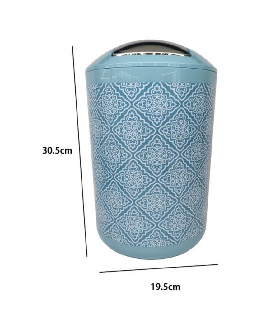 Pattumiera Cestino Secchio Rifiuti Accessorio Arredo Bagno Celeste Maioliche 87030         