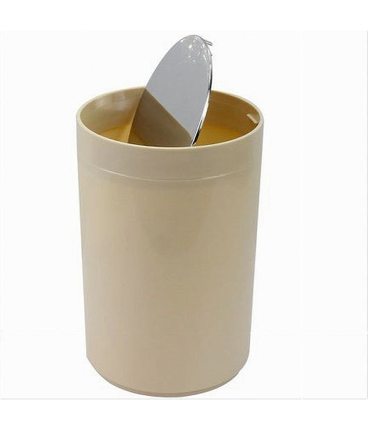 Pattumiera Cestino Secchio Rifiuti Beige Arredo Bagno Coperchio Basculante 79885         