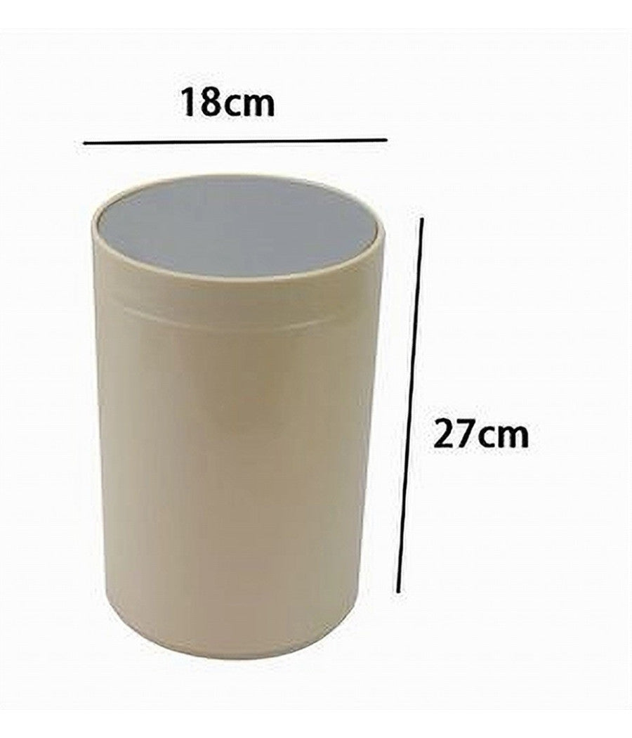 Pattumiera Cestino Secchio Rifiuti Beige Arredo Bagno Coperchio Basculante 79885         