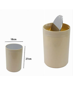 Pattumiera Cestino Secchio Rifiuti Beige Arredo Bagno Coperchio Basculante 79885         