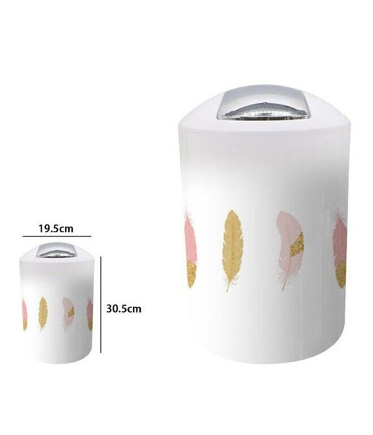 Pattumiera Cestino Secchio Rifiuti Gettacarte Accessori Arredo Bagno Piume 69803         