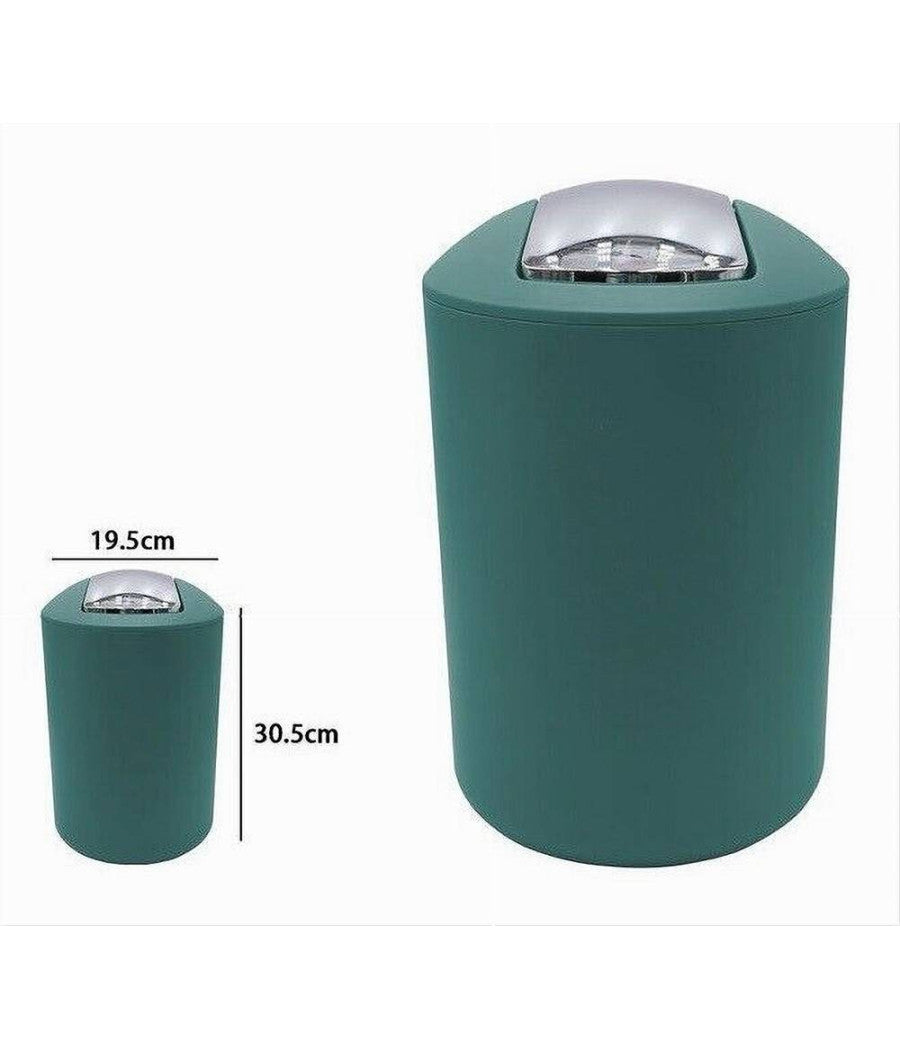 Pattumiera Cestino Secchio Rifiuti Gettacarte Accessori Arredo Bagno Verde 69989         