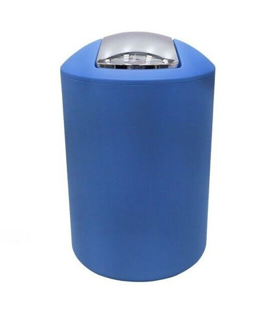 Pattumiera Cestino Secchio Rifiuti Gettacarte Accessorio Arredo Bagno Blu 69905         
