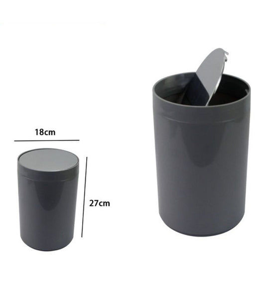 Pattumiera Cestino Secchio Rifiuti Grigio Arredo Bagno Coperchio Basculante 79897         