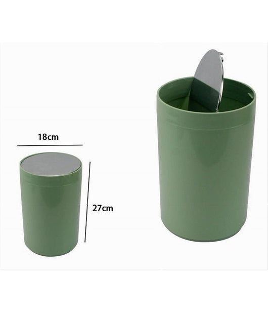 Pattumiera Cestino Secchio Rifiuti Verde Arredo Bagno Coperchio Basculante 79879         