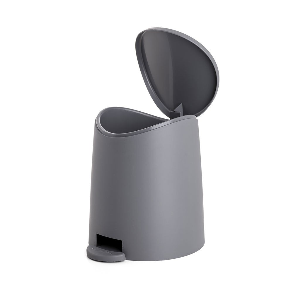 Pattumiera con Pedale e Coperchio Grigio Antracite in Plastica