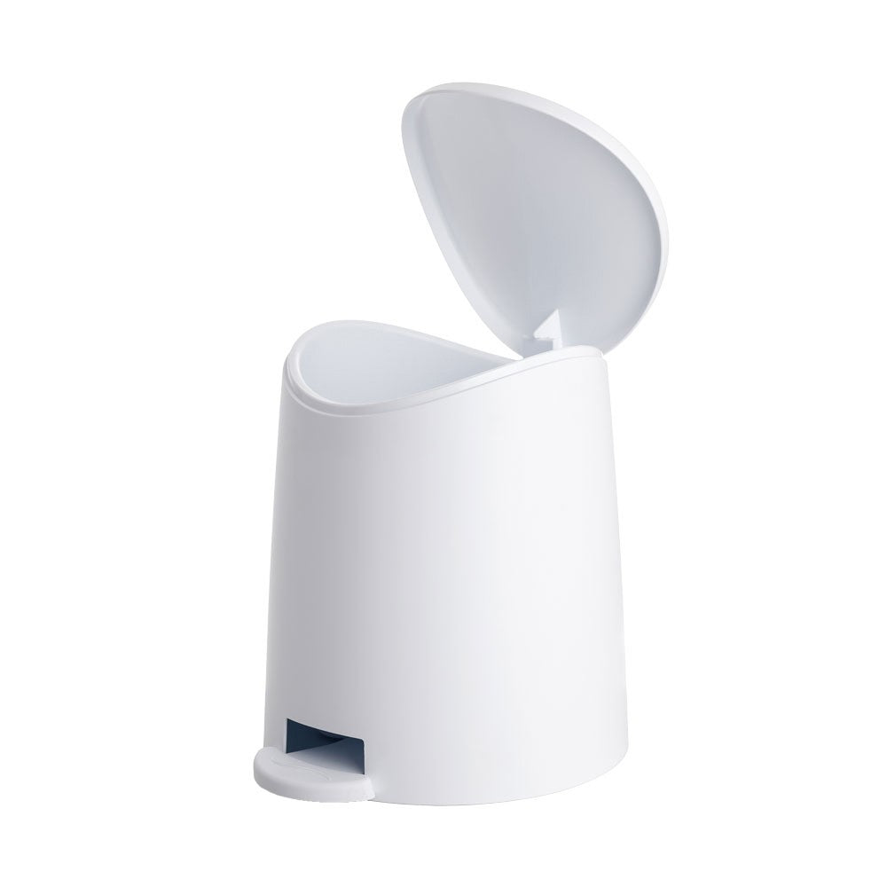 Pattumiera da Bagno Moderna Colore Bianco con Pedale e Coperchio