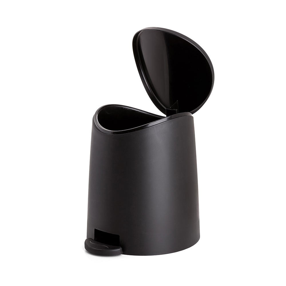Pattumiera da Bagno Nero con Pedale e Coperchio Cestino Gettacarte di Design