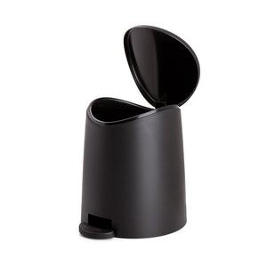 Pattumiera da Bagno Nero con Pedale e Coperchio Cestino Gettacarte di Design