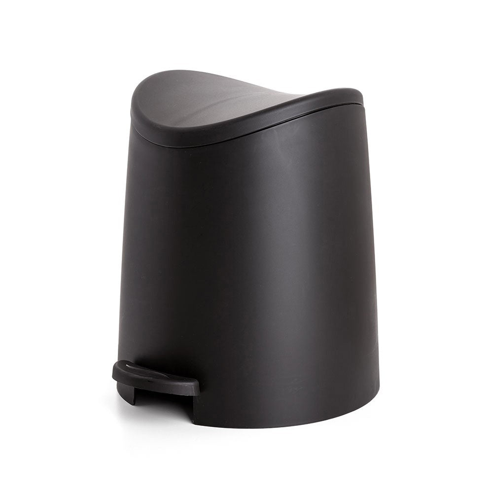 Pattumiera da Bagno Nero con Pedale e Coperchio Cestino Gettacarte di Design