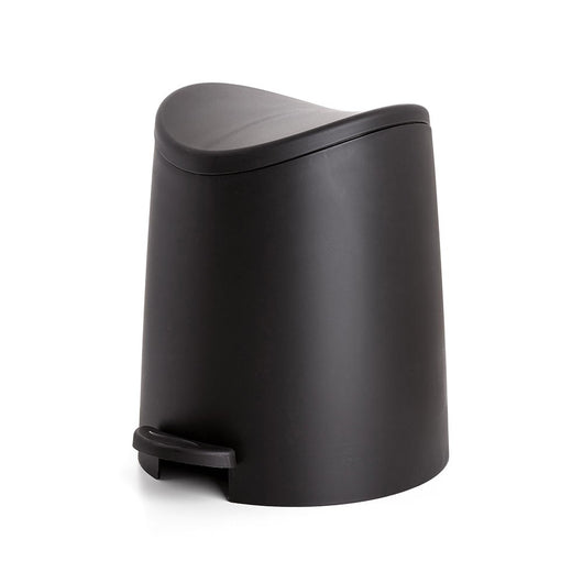 Pattumiera da Bagno Nero con Pedale e Coperchio Cestino Gettacarte di Design