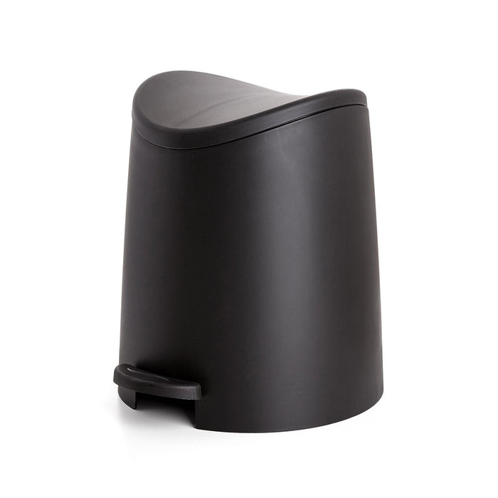 Pattumiera da Bagno Nero con Pedale e Coperchio Cestino Gettacarte di Design