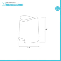 Pattumiera da Bagno Nero con Pedale e Coperchio Cestino Gettacarte di Design