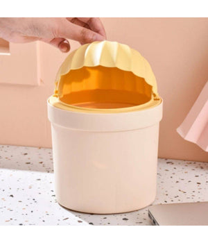 Pattumiera Gialla Cactus Ribaltabile Secchio Rifiuti Spazzatura Dim 21x14.5 Cm         