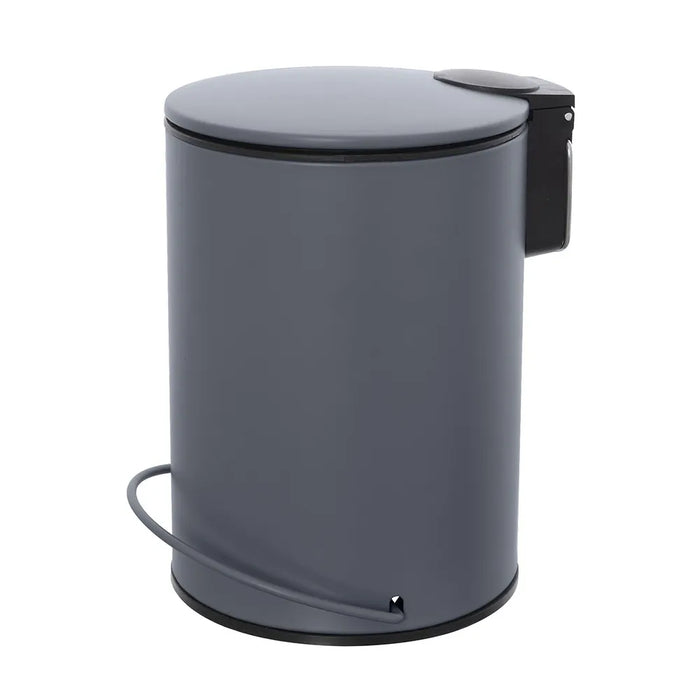 Pattumiera in acciaio grigio soft-close con secchio estraibile Spring