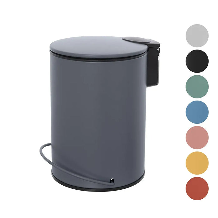 Pattumiera in acciaio grigio soft-close con secchio estraibile Spring