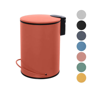 Pattumiera in acciaio rosso soft-close con secchio estraibile Spring