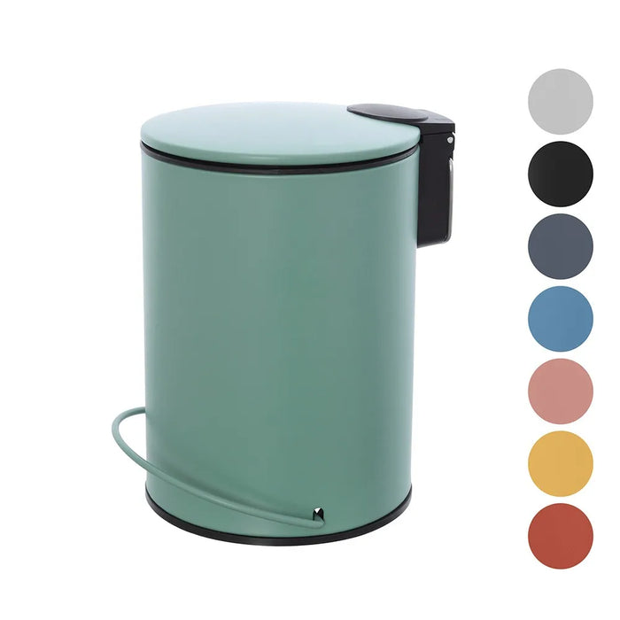 Pattumiera in acciaio verde soft-close con secchio estraibile Spring