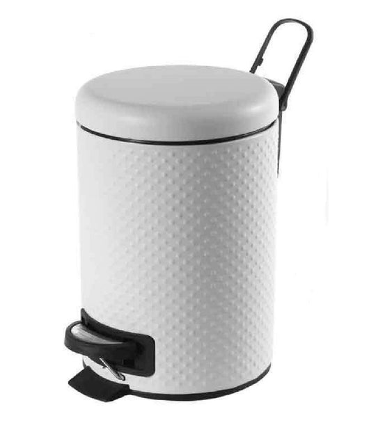 Pattumiera In Metallo 3 Lt Tonda Decoro Hammer 17x26 Cm Colori Assortiti 747656         