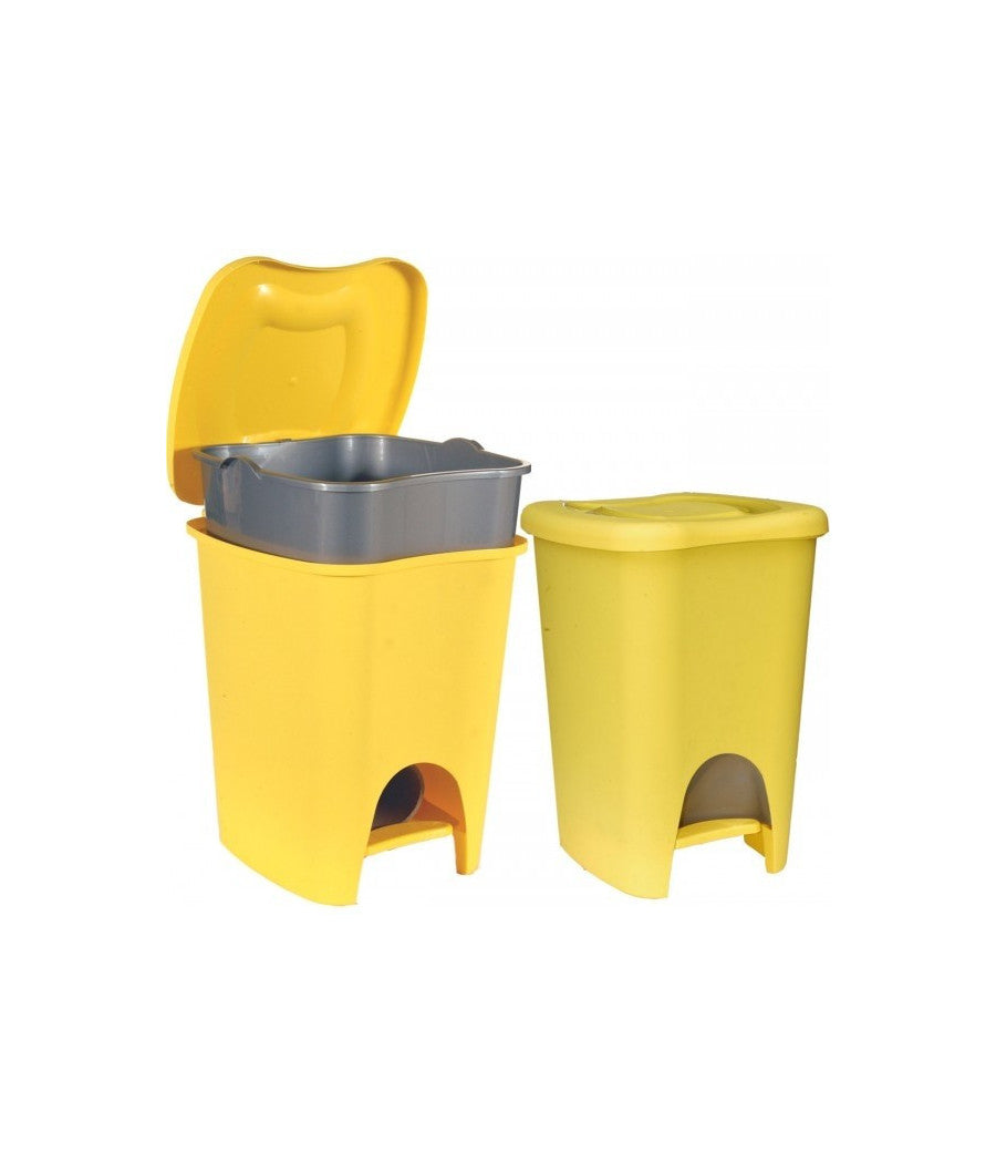 Pattumiera In Plastica Con Apertura A Pedale Lt.16 Secchio Immondizia Rifiuti         