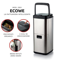 Pattumiera Intelligente - 60W/h - Essiccatore Rifiuti Organici - Antiodore - Silver