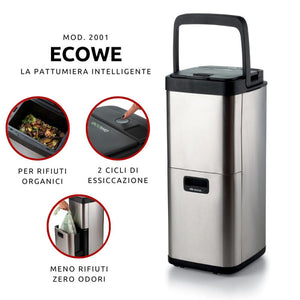 Pattumiera Intelligente - 60W/h - Essiccatore Rifiuti Organici - Antiodore - Silver