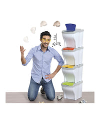 Pattumiera Per Raccolta Differenziata 4 Colori Verticale Bidoni Spazzatura 80 Lt         