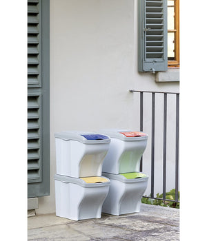 Pattumiera Per Raccolta Differenziata 4 Colori Verticale Bidoni Spazzatura 80 Lt         