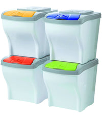 Pattumiera Per Raccolta Differenziata 4 Colori Verticale Bidoni Spazzatura 80 Lt         