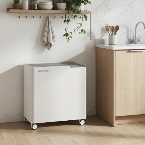 Pattumiera per raccolta differenziata con chiusura ammortizzata, 40 litri, ECOBOX-TOP