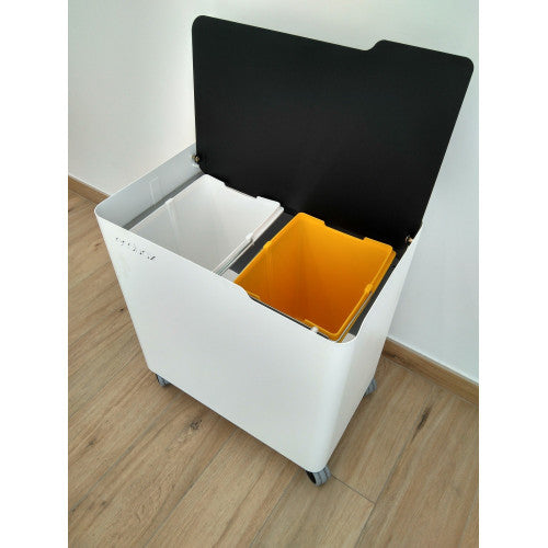 Pattumiera per raccolta differenziata con chiusura ammortizzata, 40 litri, ECOBOX-TOP