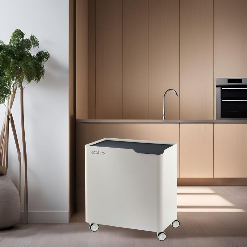 Pattumiera per raccolta differenziata con chiusura ammortizzata, 40 litri, ECOBOX-TOP