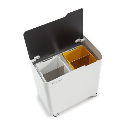 Pattumiera per raccolta differenziata con chiusura ammortizzata, 40 litri, ECOBOX-TOP