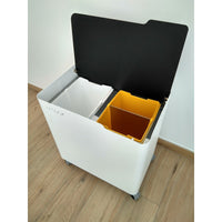 Pattumiera per raccolta differenziata con chiusura ammortizzata, 40 litri, ECOBOX-TOP