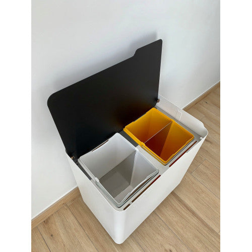 Pattumiera per raccolta differenziata con chiusura ammortizzata, 40 litri, ECOBOX-TOP