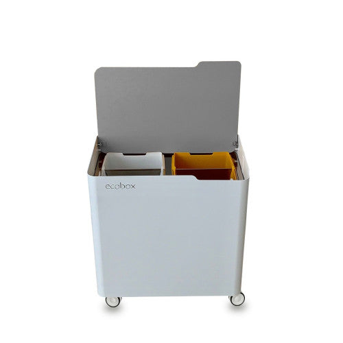 Pattumiera per raccolta differenziata con chiusura ammortizzata, 40 litri, ECOBOX-TOP
