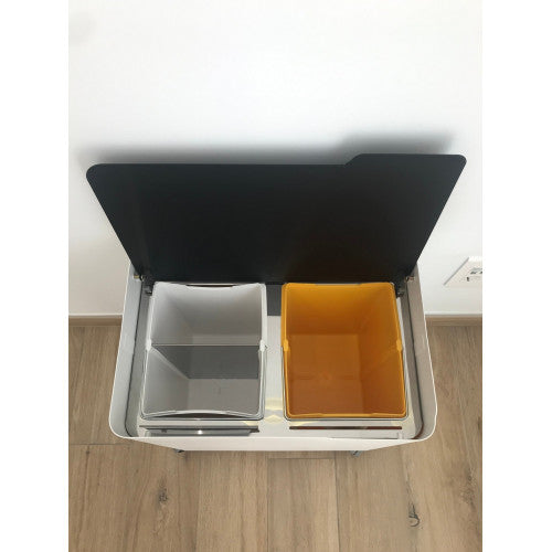 Pattumiera per raccolta differenziata con chiusura ammortizzata, 40 litri, ECOBOX-TOP