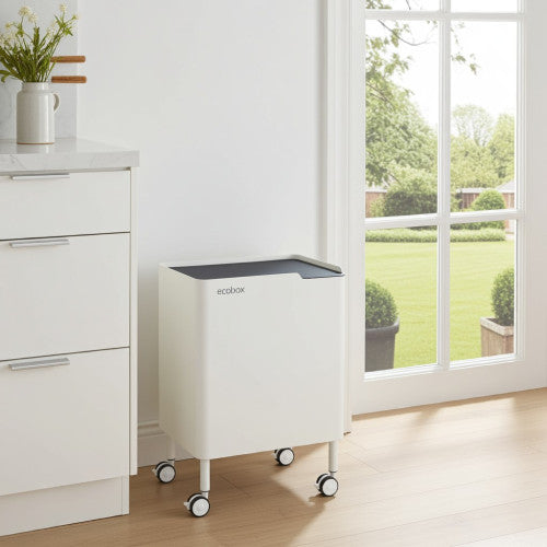 Pattumiera per raccolta differenziata funzionale ed elegante, 2 x 20 litri, ECOBOX NOA