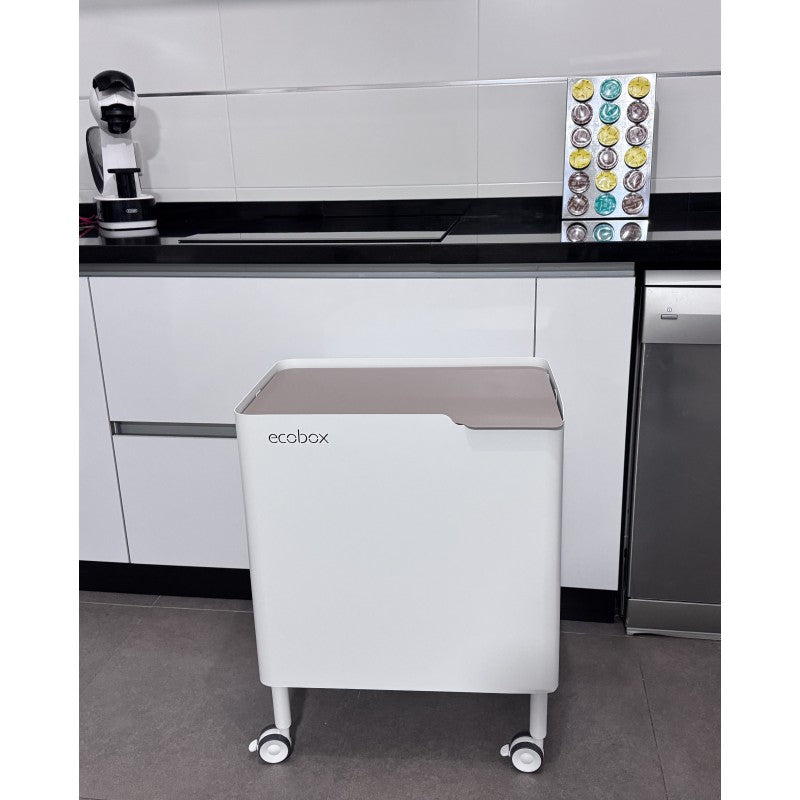 Pattumiera per raccolta differenziata funzionale ed elegante, 2 x 20 litri, ECOBOX NOA