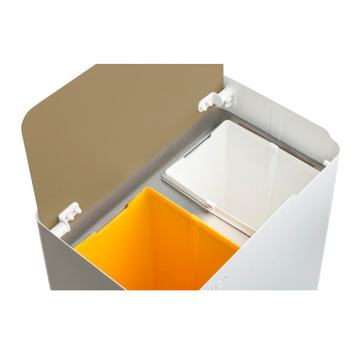 Pattumiera per raccolta differenziata funzionale ed elegante, 2 x 20 litri, ECOBOX NOA