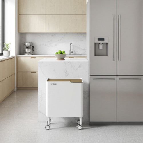 Pattumiera per raccolta differenziata funzionale ed elegante, 2 x 20 litri, ECOBOX NOA