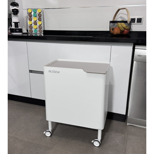 Pattumiera per raccolta differenziata funzionale ed elegante, 2 x 20 litri, ECOBOX NOA