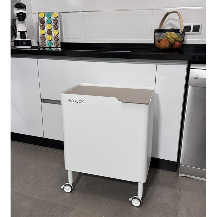 Pattumiera per raccolta differenziata funzionale ed elegante, 2 x 20 litri, ECOBOX NOA