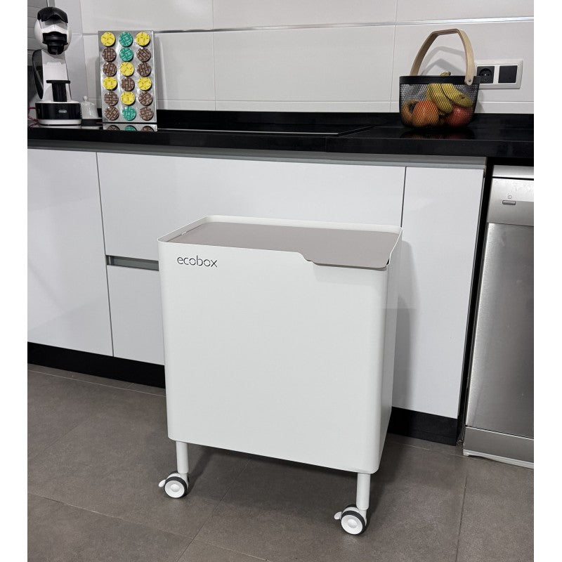 Pattumiera per raccolta differenziata funzionale ed elegante, 2 x 20 litri, ECOBOX NOA