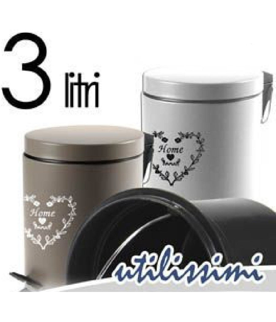 Pattumiera Portaspazzatura 17x26cm 3lt Deluxe Moderno Classico Colori Ass 664465         